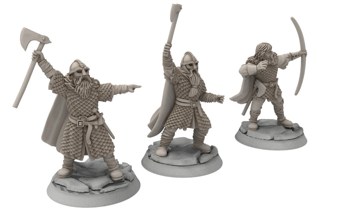 Wildmen - Wildmen heavy infantry Captains, Dun warriors warband, Middle rings miniatures for wargame D&D, Lotr... Medbury miniatures