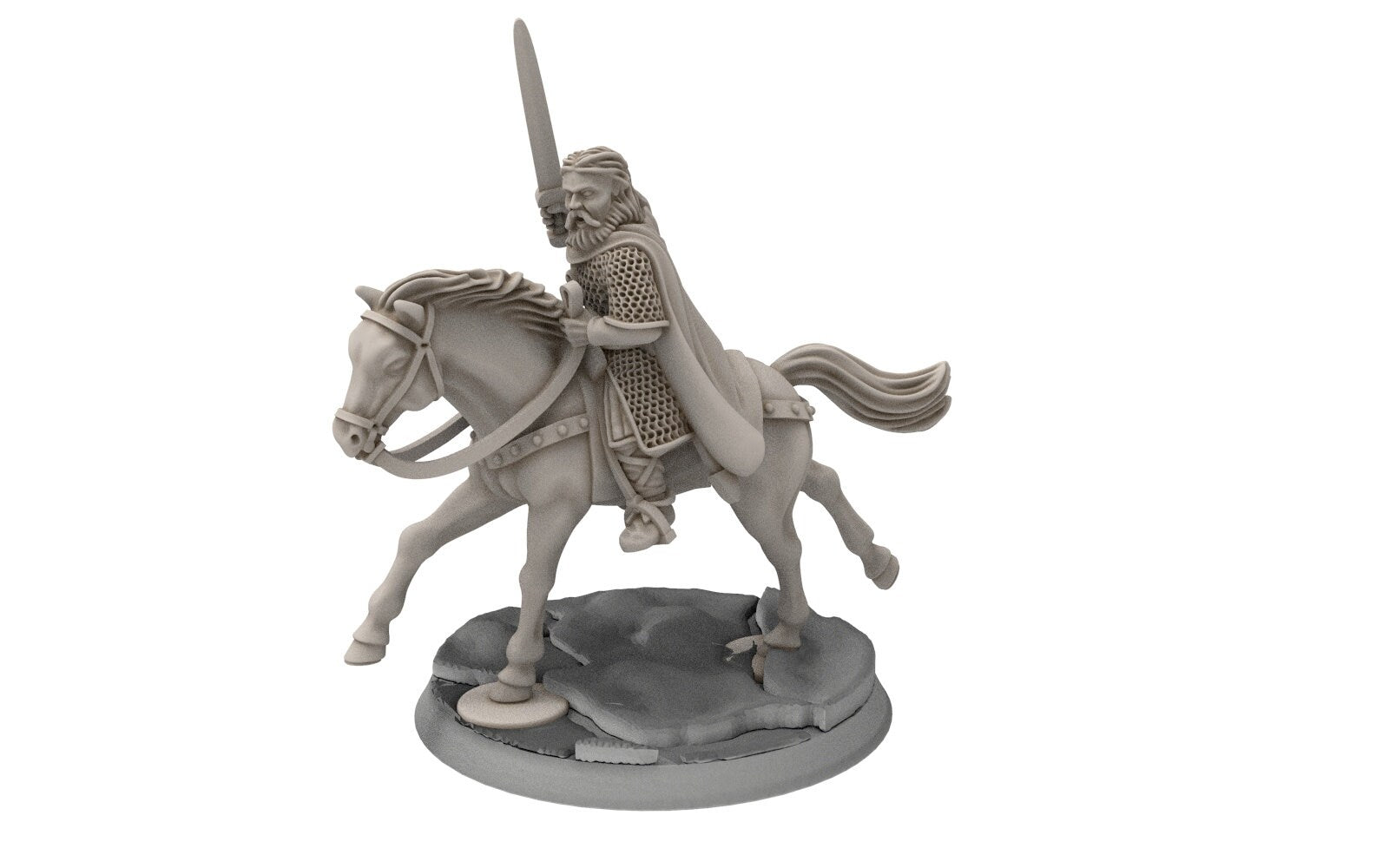 Rohan - King guards Huscarls Captain, Knight of Rohan,  the Horse-lords,  rider of the mark,  minis for wargame D&D, Lotr...