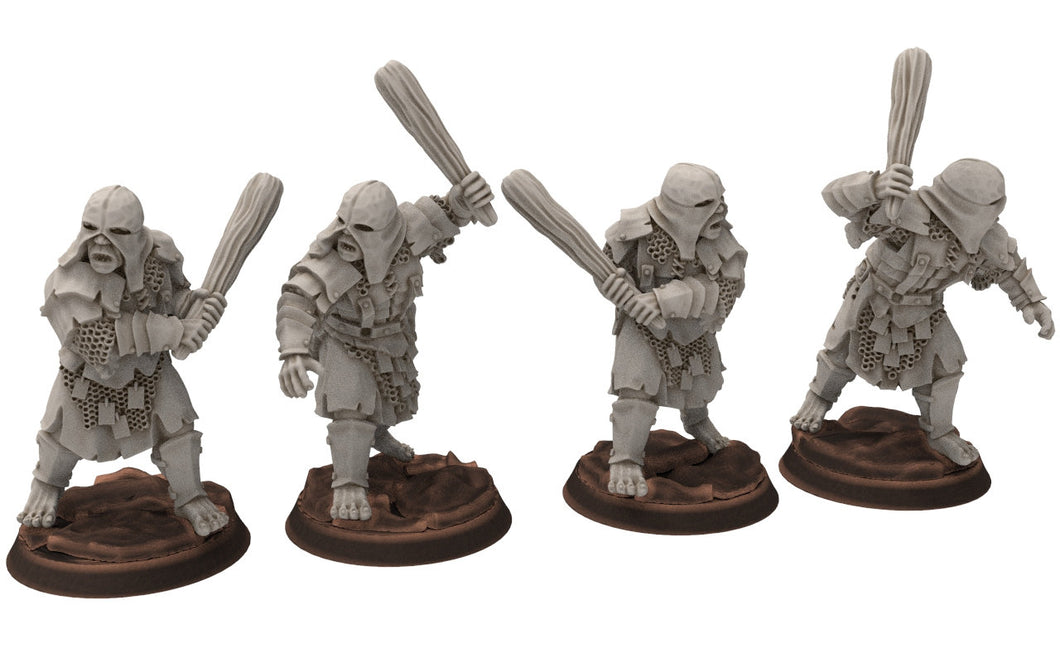 Orcs horde - Half troll infantry, Orc warriors warband, Middle rings miniatures for wargame D&D, Lotr... Medbury miniatures