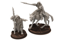 Load image into Gallery viewer, Orcs horde - Orc Shaman on wolf, Orc warriors warband, Middle rings miniatures for wargame D&amp;D, Lotr... Medbury miniatures
