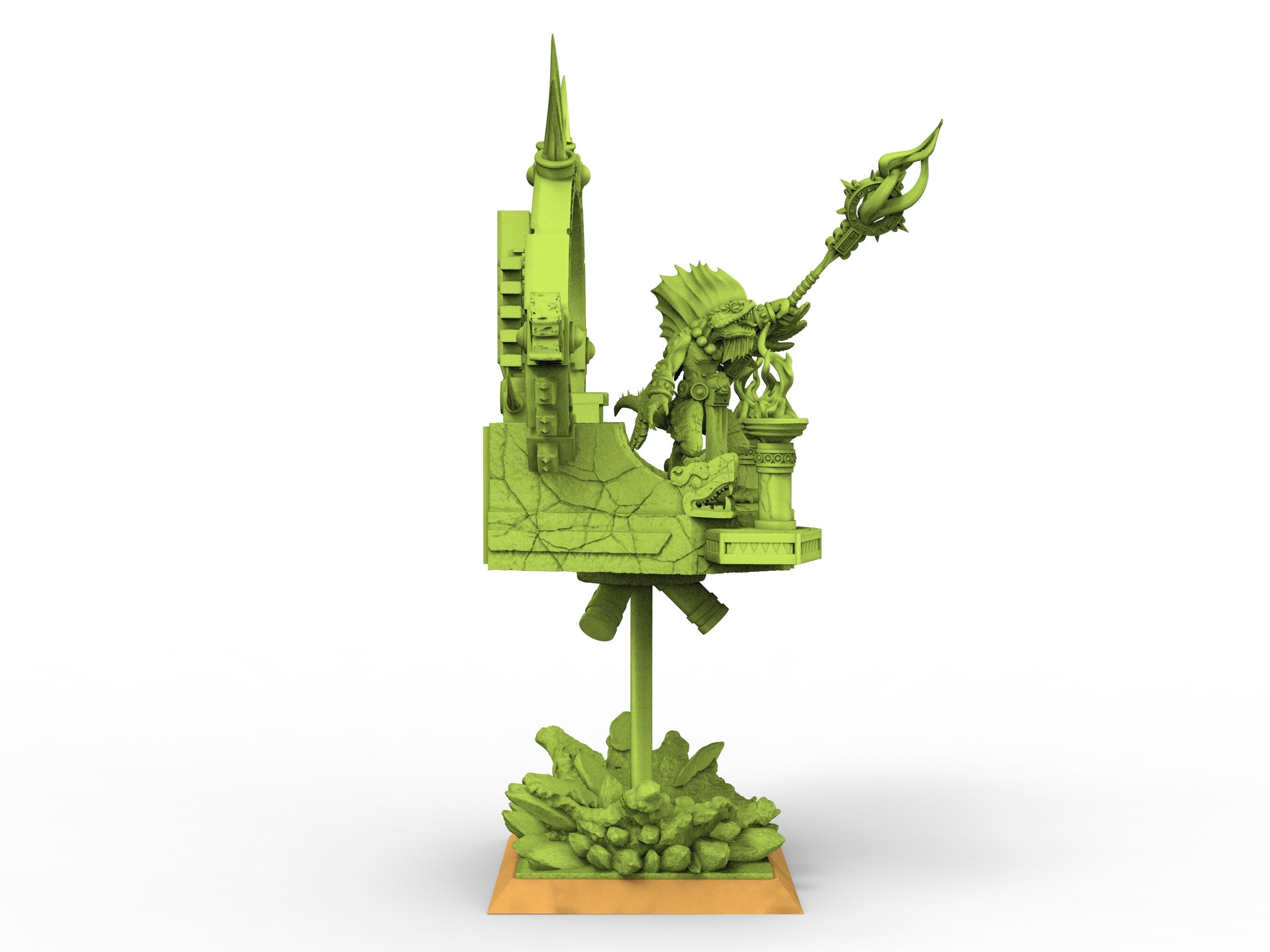 Lost temple - Skink on Palanquin usable for Oldhammer, battle, king of wars, 9th age