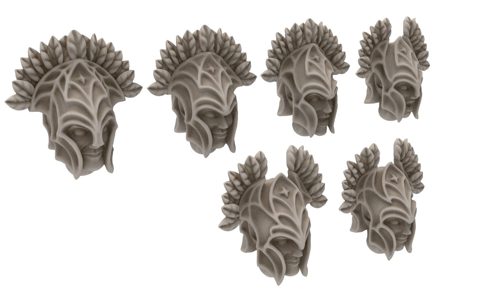 Darkwood - Heavy spearmens Elven Warriors, Modular heads shields, Middle rings miniatures for wargame D&D, Lotr...