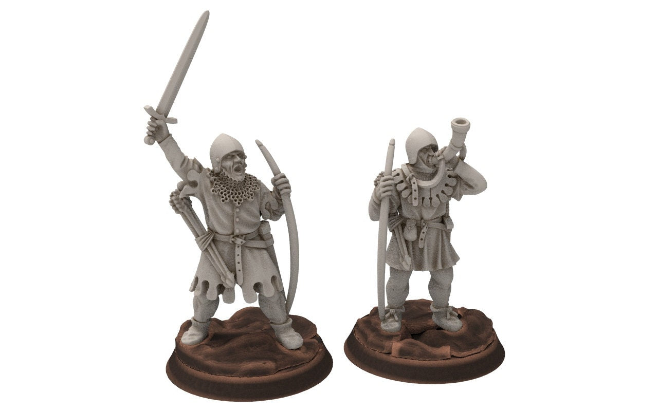 Ruffians - Bowmen archers infantry, Thief of the woods warband, scouring Middle rings miniatures for wargame D&D, Lotr... Medbury miniatures