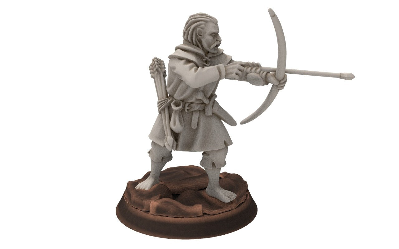 Ruffians - Bowmen archers infantry, Thief of the woods warband, scouring Middle rings miniatures for wargame D&D, Lotr... Medbury miniatures