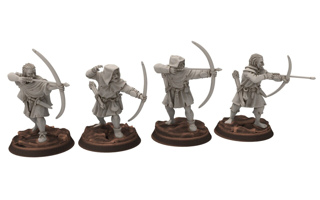 Ruffians - Bowmen archers infantry, Thief of the woods warband, scouring Middle rings miniatures for wargame D&D, Lotr... Medbury miniatures