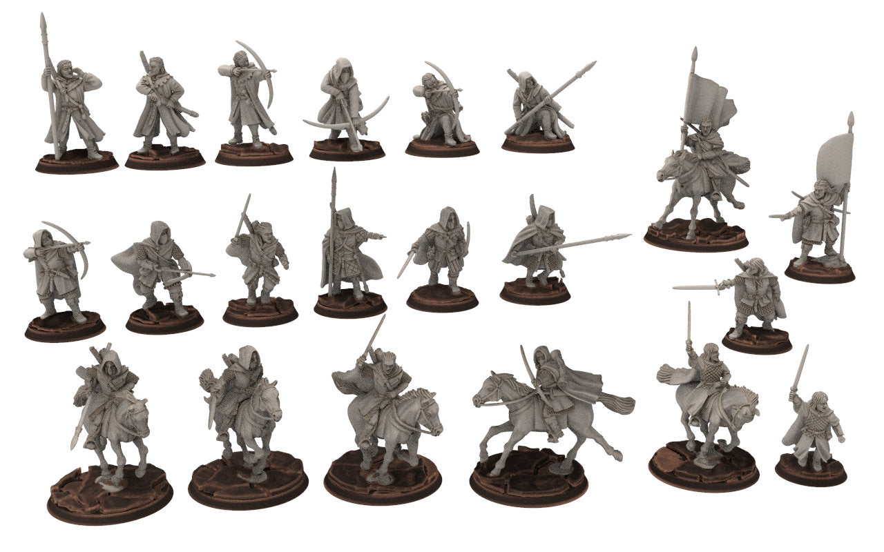 Ornor - Rangers Army bundle of the North, Protectors of the Shire, Dune Din, Merbury, Bowmen, Scouts miniatures for wargame D&D, Lotr...