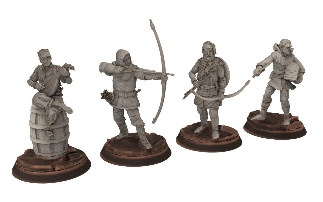 Ruffians - Bandit camp fire tent bad encounter, Thief of the woods warband, scouring Middle rings miniature for wargame D&D, Lotr, Medbury 