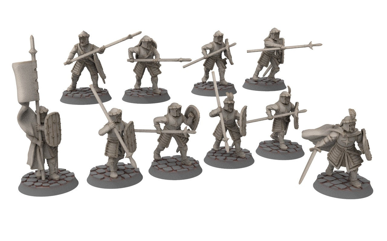 Ornor - spearmen of the Lost Kingdom of the North,  Dune Din, Misty Mountains, miniatures for wargame D&D, Lotr...