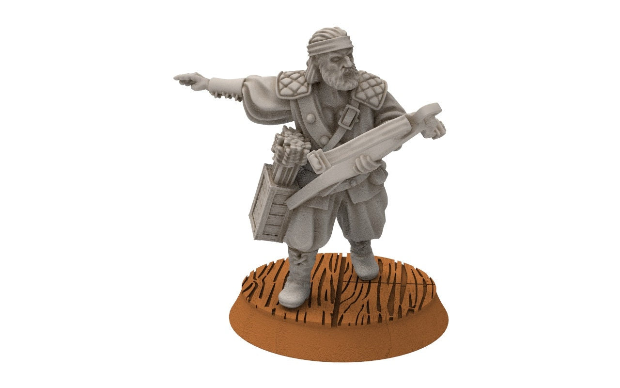 Corsairs - Pirate Crossbow, immortals fell dark humans, port corsairs Harad Bedouin Arabs Sarazins miniatures for wargame D&D, Lotr...