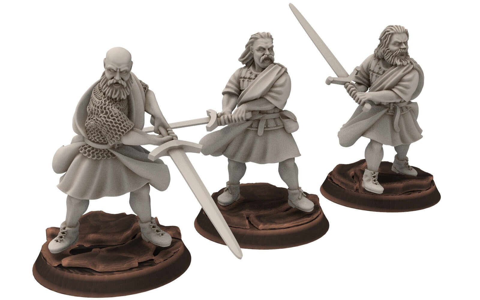 Gandor - Fief levy clan men Warrior highlander, minis for wargame D&D, Lotr...