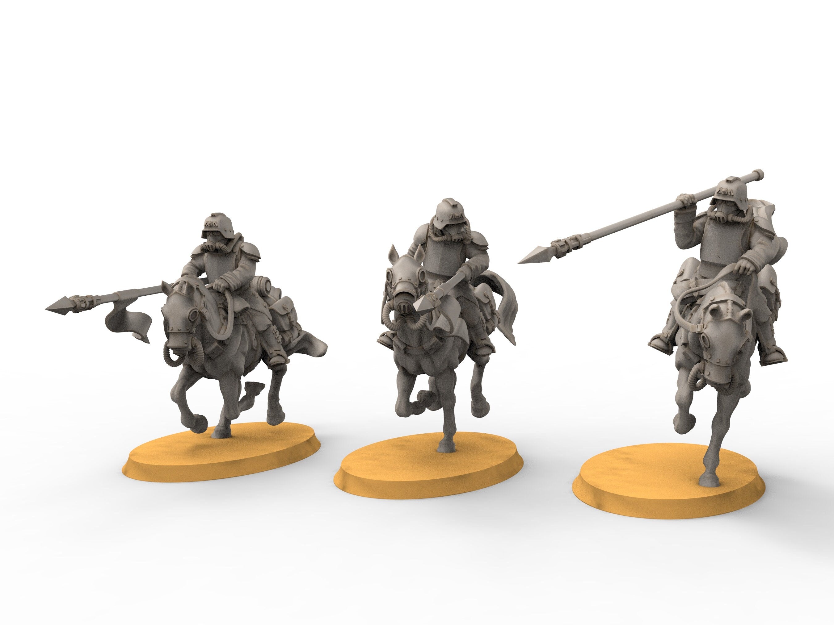 Grimguard - Cavalry with Spears, empire post apocalyptique, utilisable pour tabletop wargame.