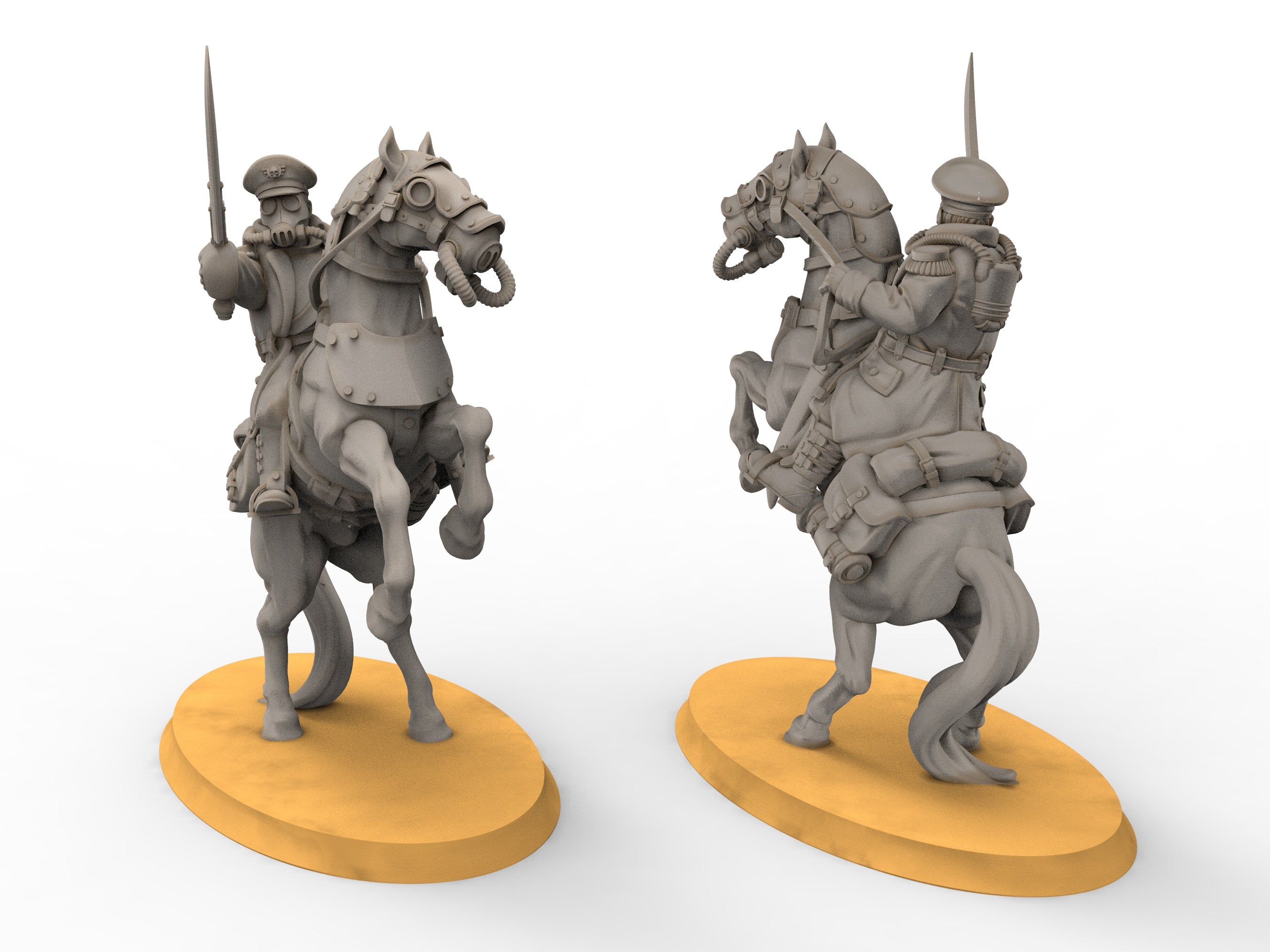 Grimguard - Cavalry with Spears, empire post apocalyptique, utilisable pour tabletop wargame.