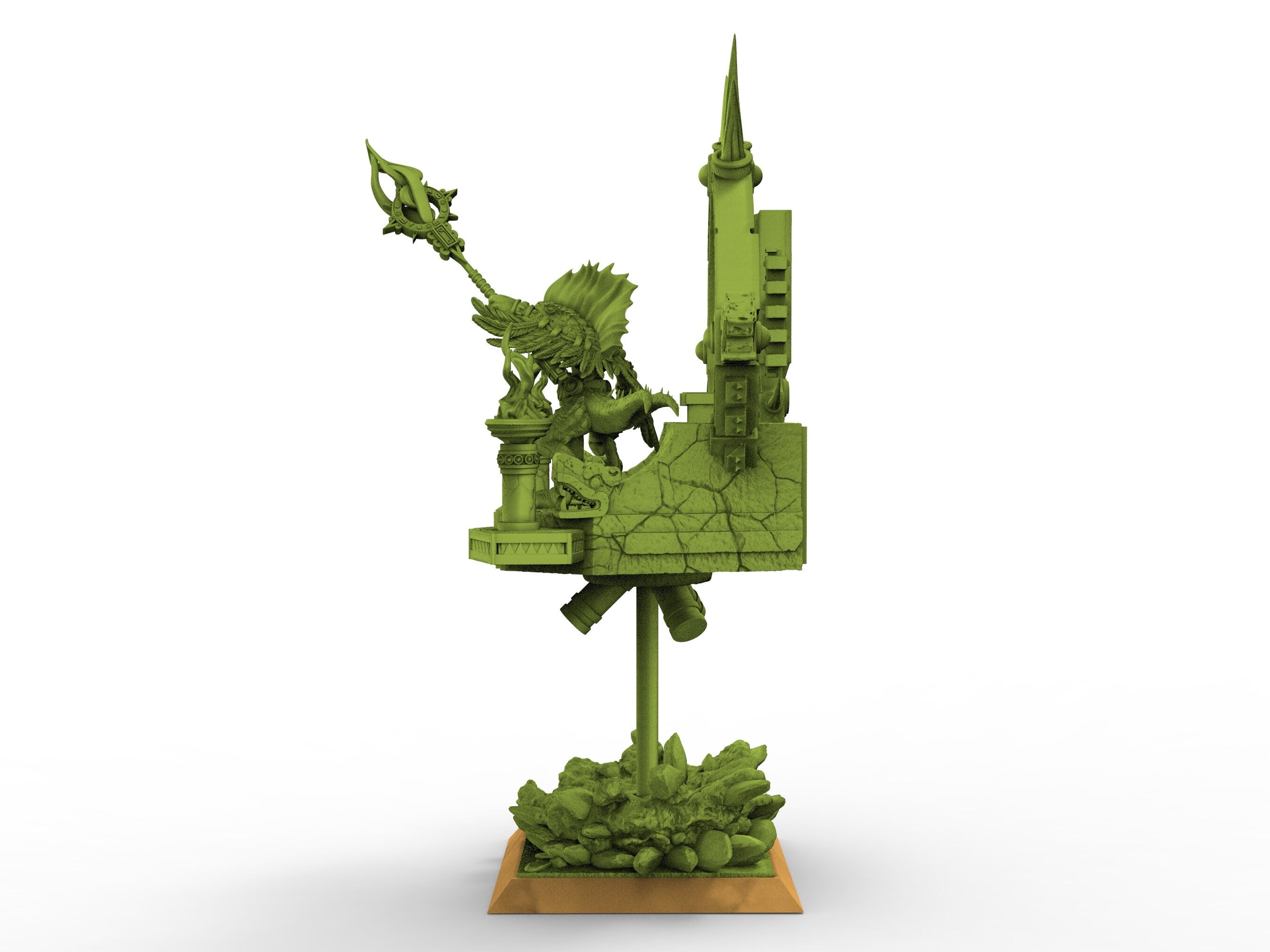 Lost temple - Skink on Palanquin usable for Oldhammer, battle, king of wars, 9th age