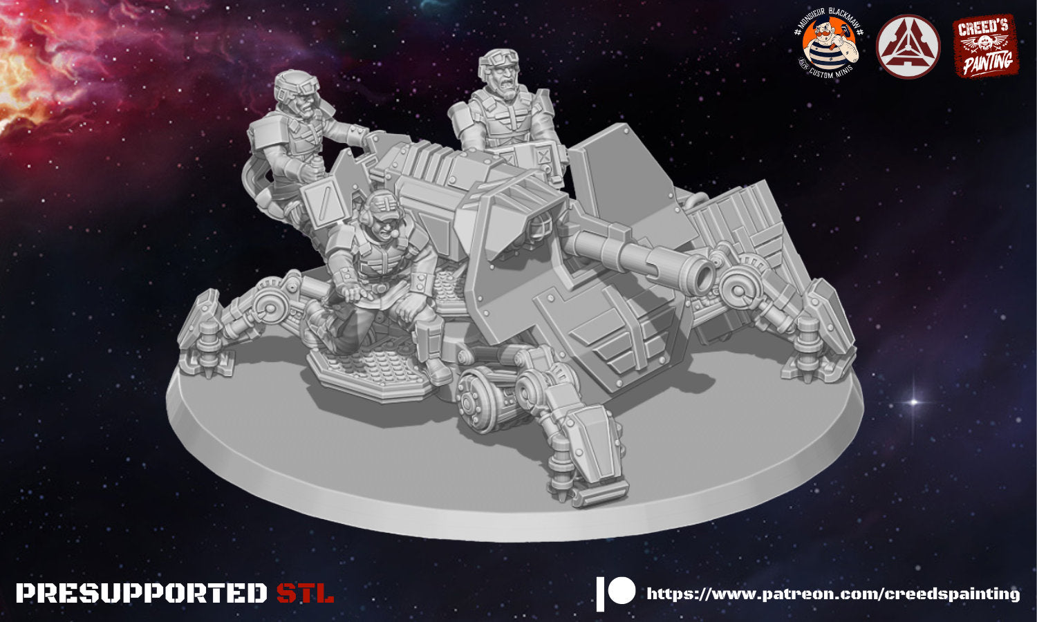 Rundsgaard - Gungnir Heavy Support pod, imperial infantry, post-apocalyptic empire, usable for tabletop wargame.