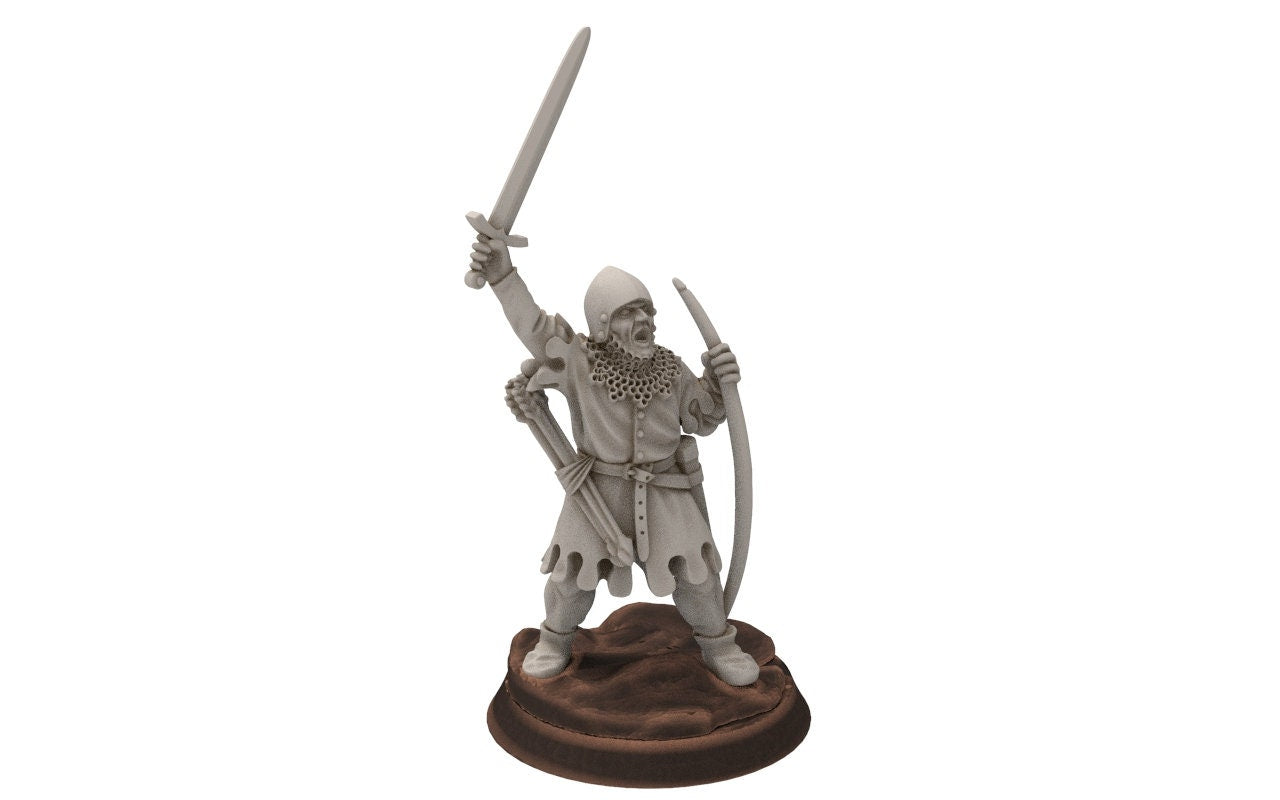 Ruffians - Bowmen archers infantry, Thief of the woods warband, scouring Middle rings miniatures for wargame D&D, Lotr... Medbury miniatures