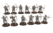 Load image into Gallery viewer, Ruffians - Bowmen archers infantry, Thief of the woods warband, scouring Middle rings miniatures for wargame D&amp;D, Lotr... Medbury miniatures
