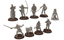 Load image into Gallery viewer, Ruffians - Bandit camp fire tent bad encounter, Thief of the woods warband, scouring Middle rings miniature for wargame D&amp;D, Lotr, Medbury 
