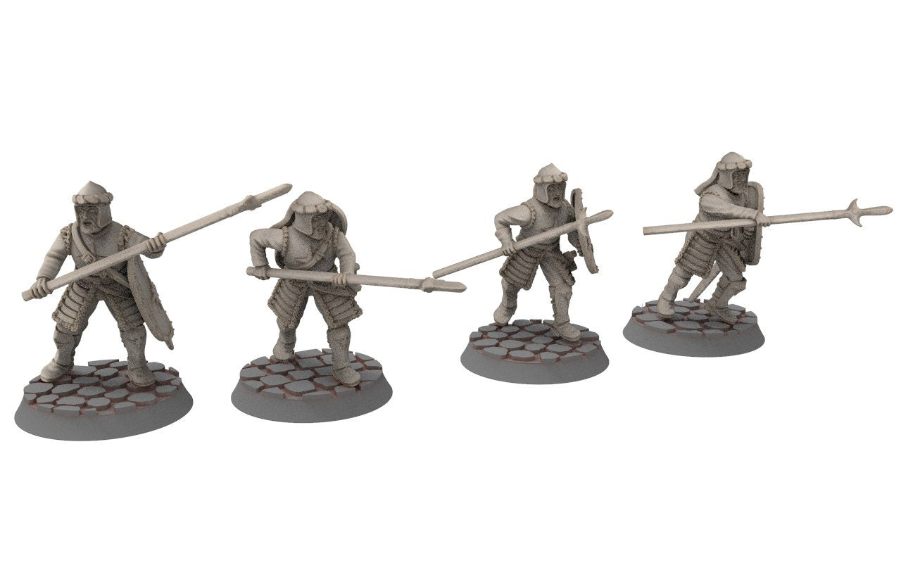 Ornor - spearmen of the Lost Kingdom of the North,  Dune Din, Misty Mountains, miniatures for wargame D&D, Lotr...