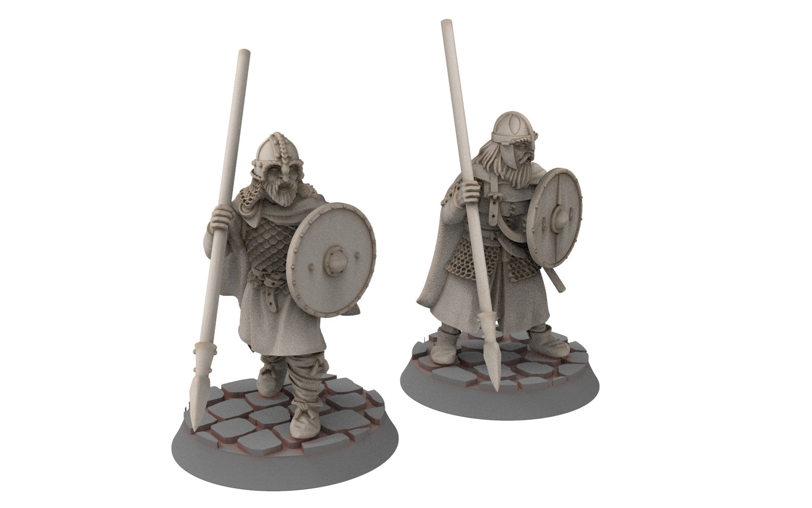 Wildmen - Wildmen heavy infantry with spears, Dun warriors warband, Middle rings miniatures for wargame D&D, Lotr... Medbury miniatures