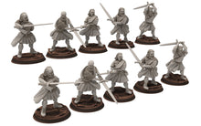 Load image into Gallery viewer, Gandor - Fief levy clan men Warrior Leader highlander, minis for wargame D&amp;D, Lotr...
