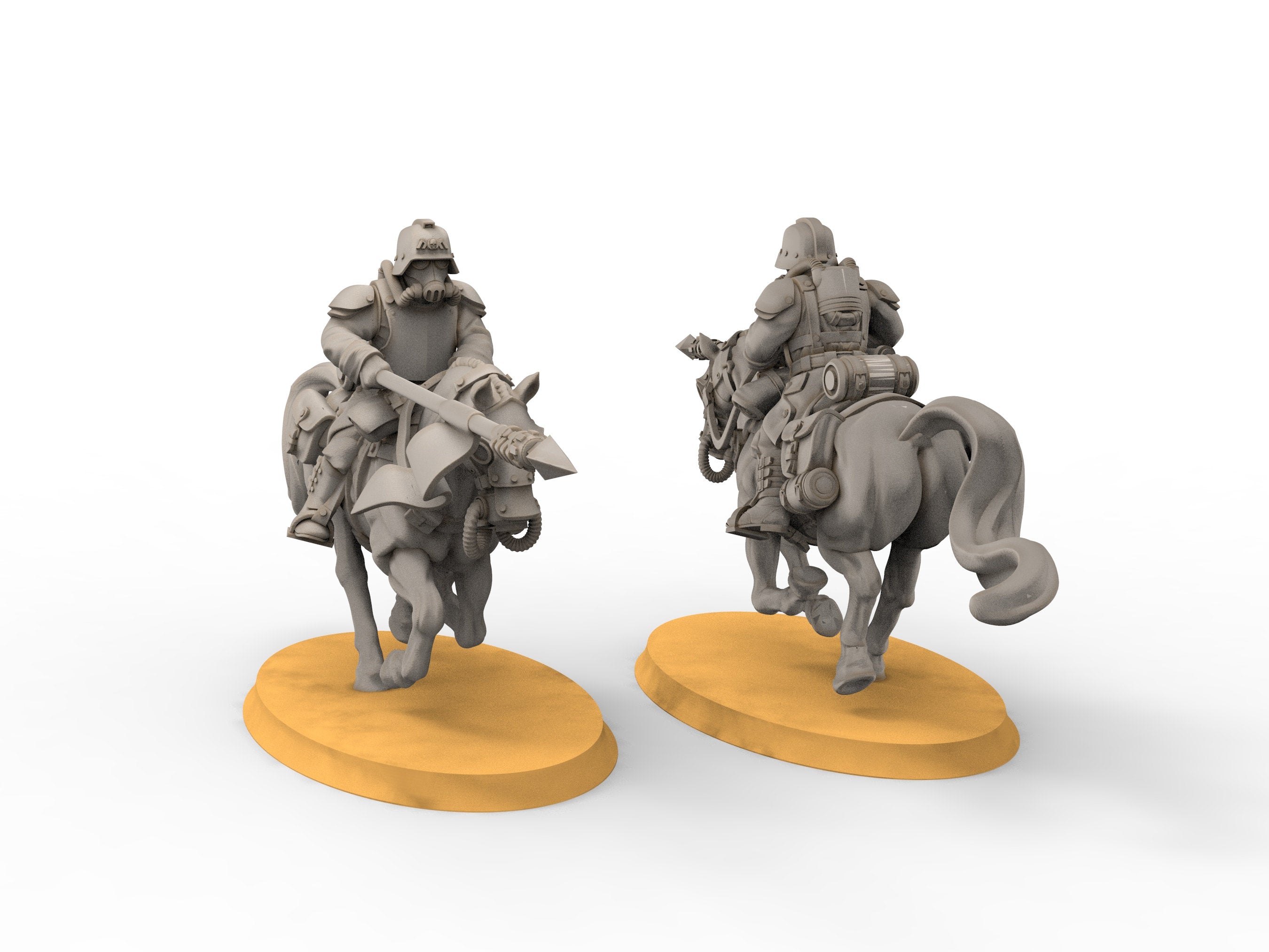 Grimguard - Cavalry with Spears, empire post apocalyptique, utilisable pour tabletop wargame.