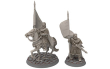 Load image into Gallery viewer, Rohan - Riders of Warhorses Banner King guards, Knight of Rohan,  the Horse-lords,  rider of the mark,  minis for wargame D&amp;D, Lotr...
