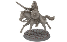 Load image into Gallery viewer, Rohan - Riders of Warhorses Captain King guards, Knight of Rohan,  the Horse-lords,  rider of the mark,  minis for wargame D&amp;D, Lotr...

