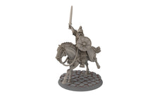 Load image into Gallery viewer, Rohan - Riders of Warhorses King Hrothgar, Knight of Rohan,  the Horse-lords,  rider of the mark,  minis for wargame D&amp;D, Lotr...
