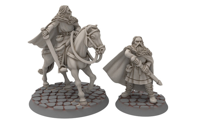 Rohan - Riders of Warhorses King Hrothgar unarmoured, Knight of Rohan,  the Horse-lords,  rider of the mark,  minis for wargame D&D, Lotr...