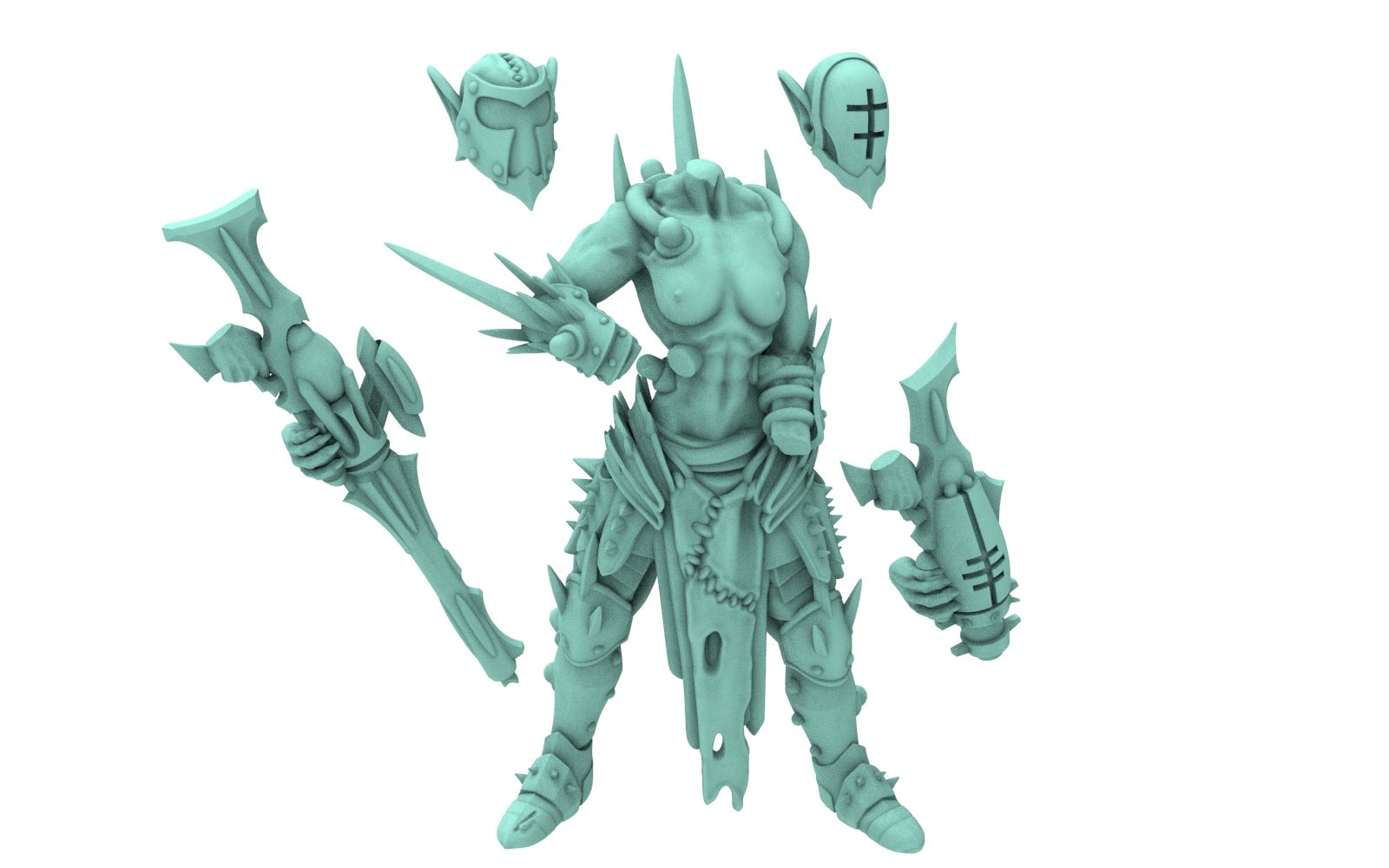 Dark city - Torture Bundle warriors Army Dark elves raiders eldar drow, 450pts Modular convertible 3D printed miniatures