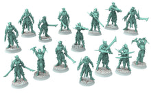 Load image into Gallery viewer, Dark city - x3 Tortured Shooters warriors Dark elves raiders eldar drow, Modular convertible 3D printed miniatures
