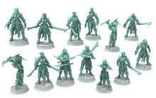 Load image into Gallery viewer, Dark city - x15 Tortured warriors Dark elves raiders eldar drow, Modular convertible 3D printed miniatures
