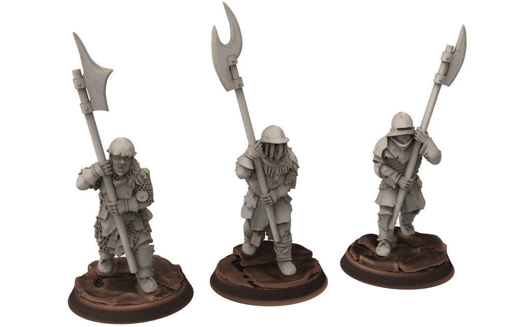 Orcs horde - Orc Armoured Scouts with halberd, Orc warriors warband, Middle rings miniatures for wargame D&D, Lotr... Medbury miniatures