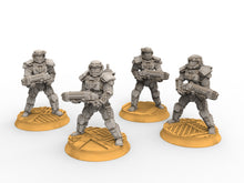 Load image into Gallery viewer, Rundsgaard - Plasma Elite Creed Guard, infanterie impériale, empire post apocalyptique, utilisable pour tabletop wargame.
