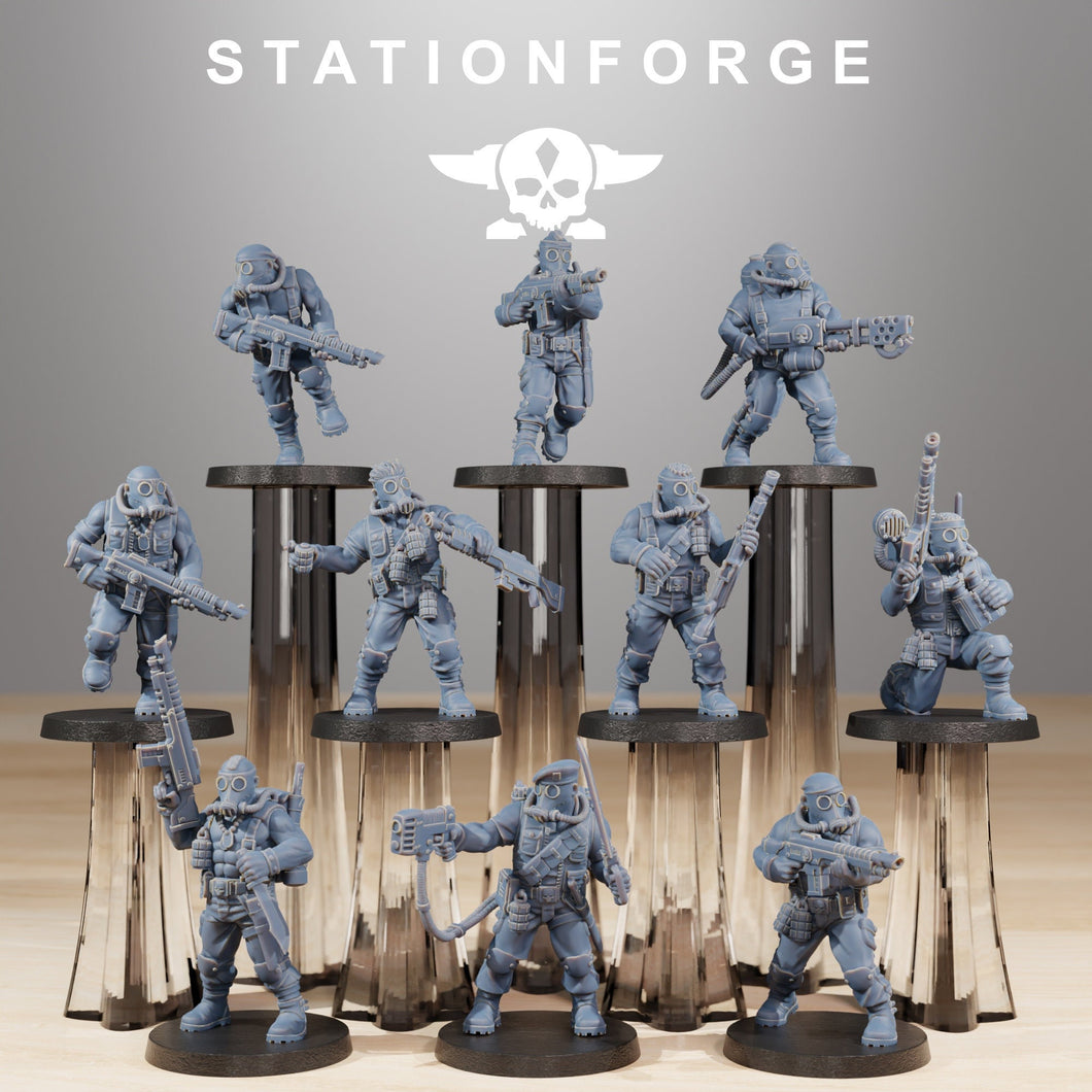 GrimGuard - Jungle fighter, mechanized infantry, post apocalyptic empire, usable for tabletop wargame.