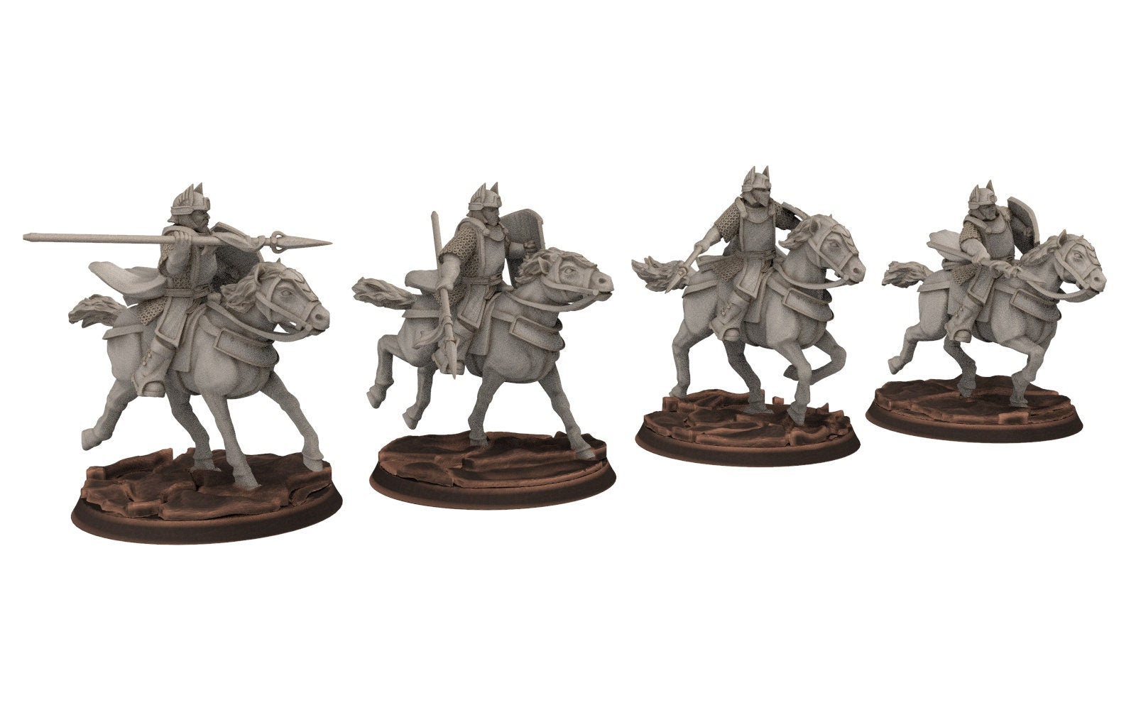 Gandor - Old Cavalry of the west hight humans, modular convertible minis for wargame D&D, Lotr... Quatermaster3D miniatures