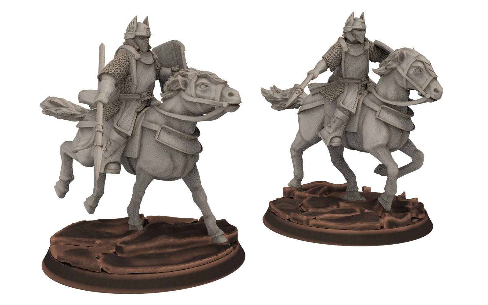 Gandor - Old Cavalry of the west hight humans, modular convertible minis for wargame D&D, Lotr... Quatermaster3D miniatures