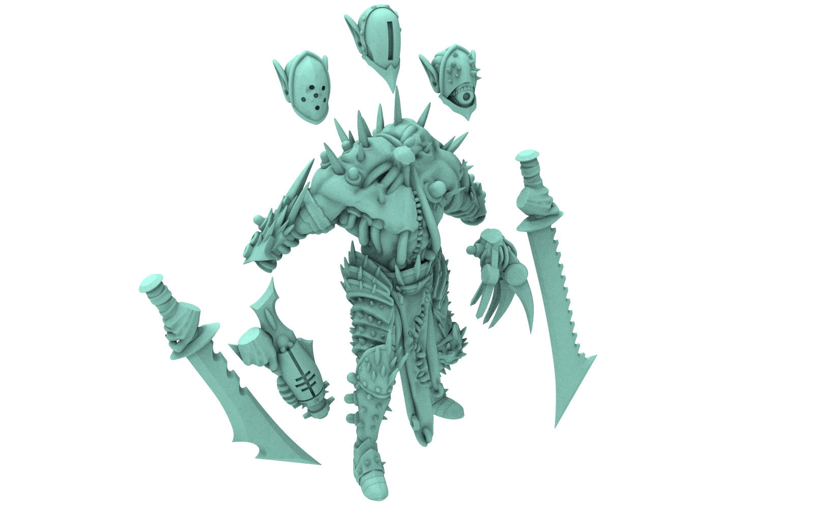 Dark city - Tortured Brutes, grotesque abominations, Modular convertible 3D printed miniatures Dark eldar drow