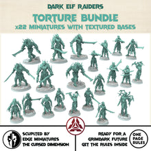 Load image into Gallery viewer, Dark city - Torture Bundle warriors Army Dark elves raiders eldar drow, 450pts Modular convertible 3D printed miniatures
