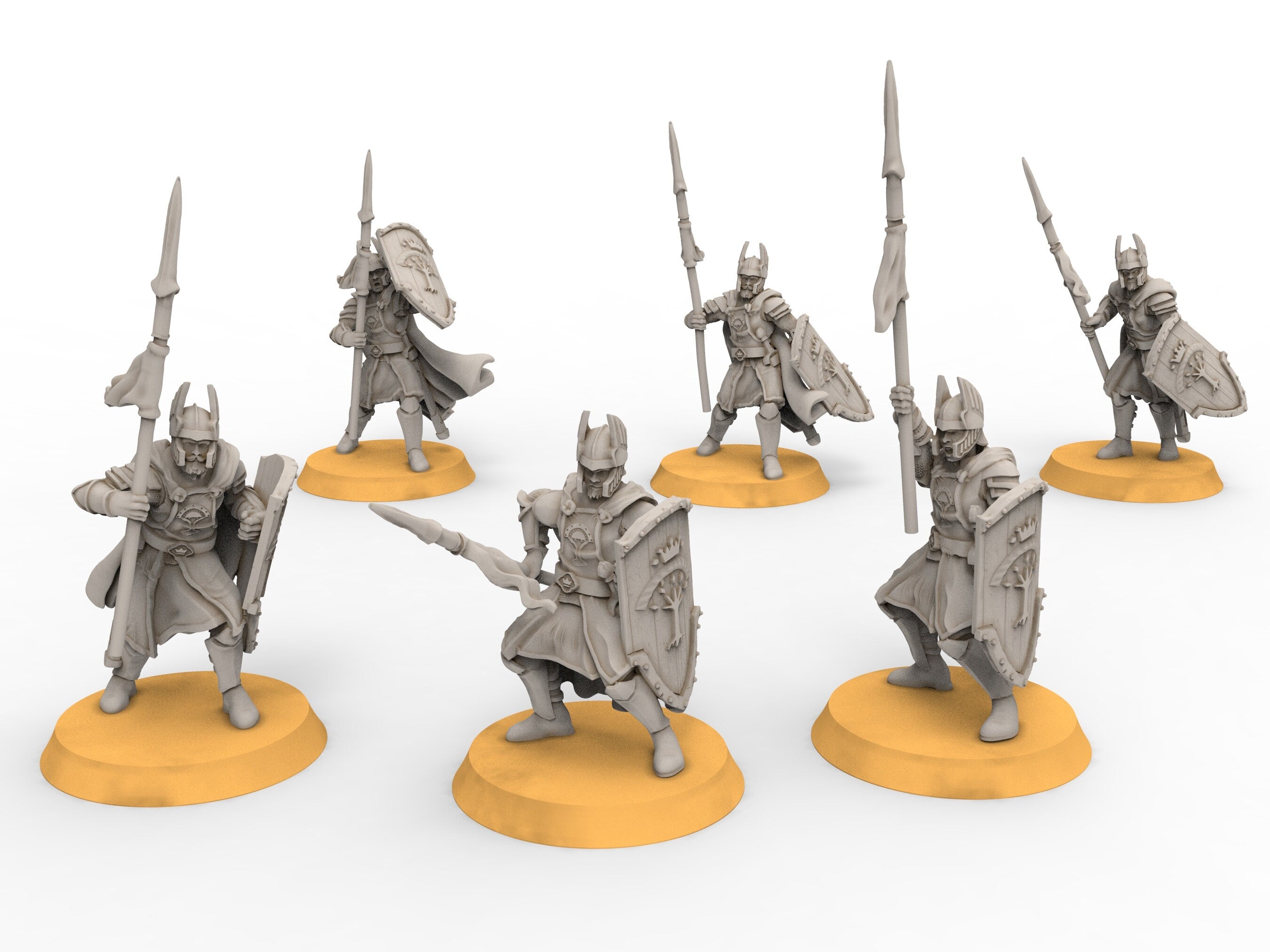 Gandor - Old Spearmen, minis for wargame D&D, SDA...