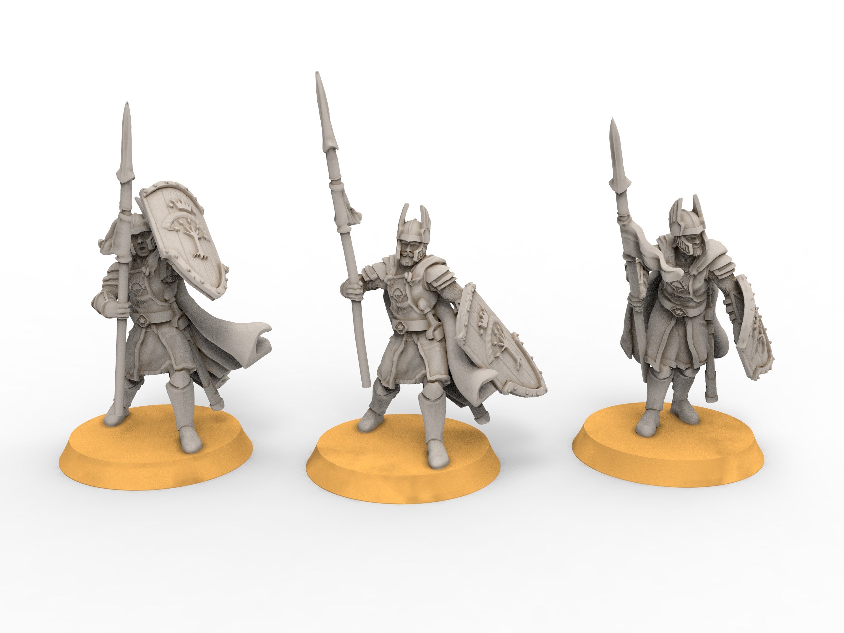 Gandor - Old Spearmen, minis for wargame D&D, SDA...