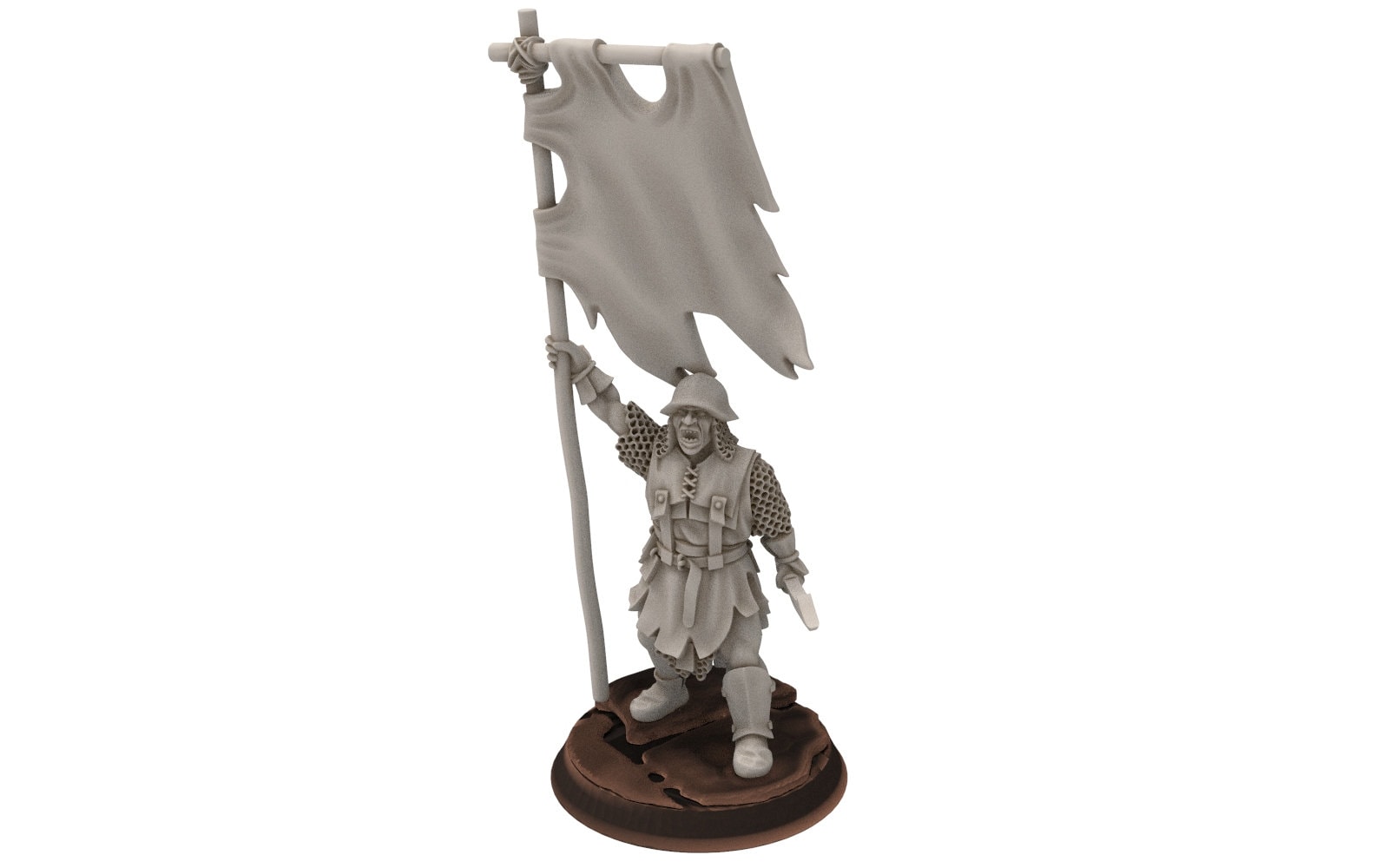 Orc horde - Orc banner, Orc warriors warband, Middle rings miniatures pour wargame D&D, SDA... Medbury miniatures