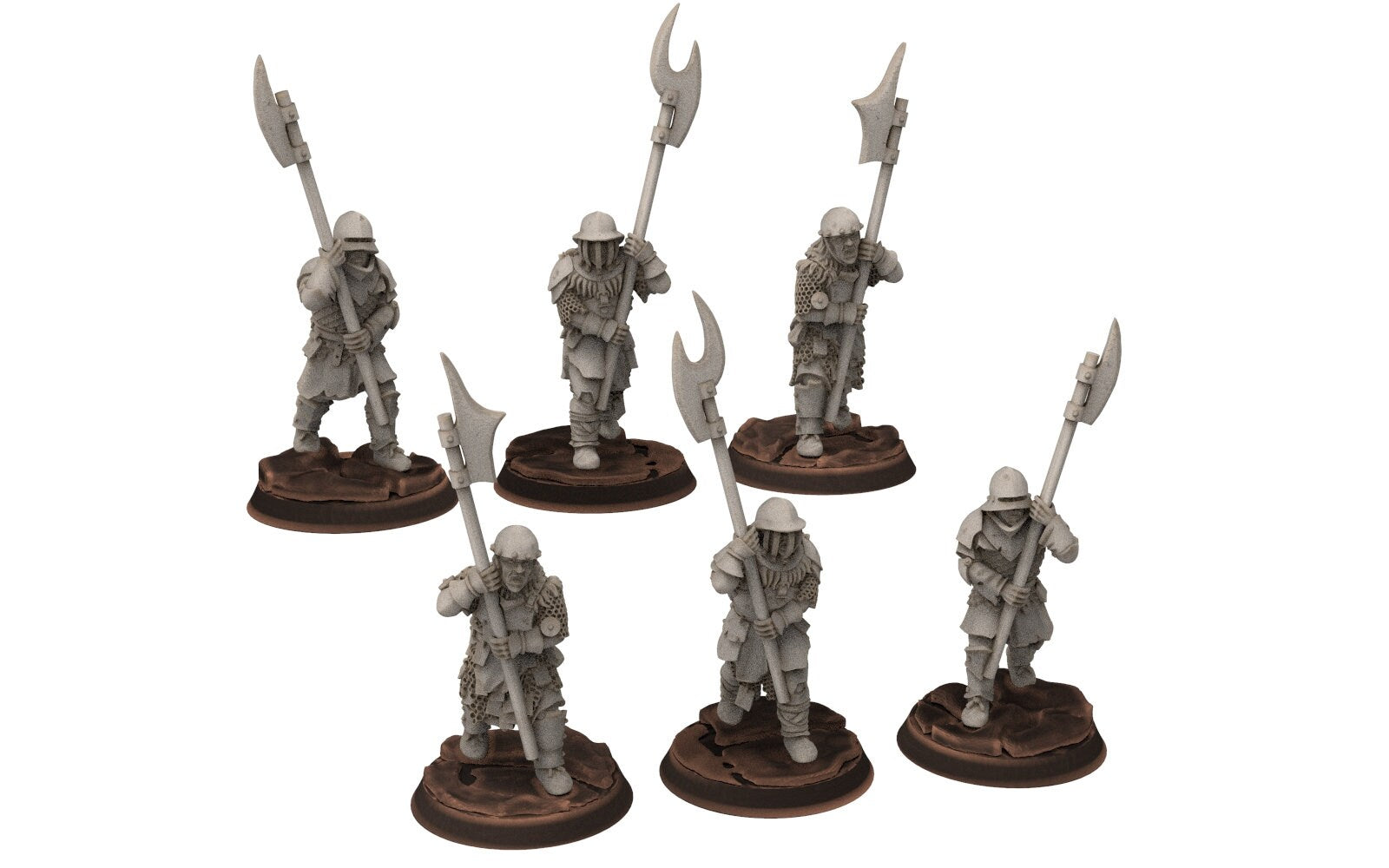 Orcs horde - Orc Armoured Scouts with halberd, Orc warriors warband, Middle rings miniatures for wargame D&D, Lotr... Medbury miniatures