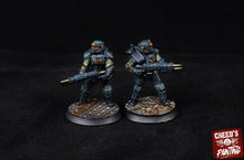 Load image into Gallery viewer, Rundsgaard -  Heavy Laser Elite Creed Guard, infanterie impériale, empire post apocalyptique, utilisable pour tabletop wargame.
