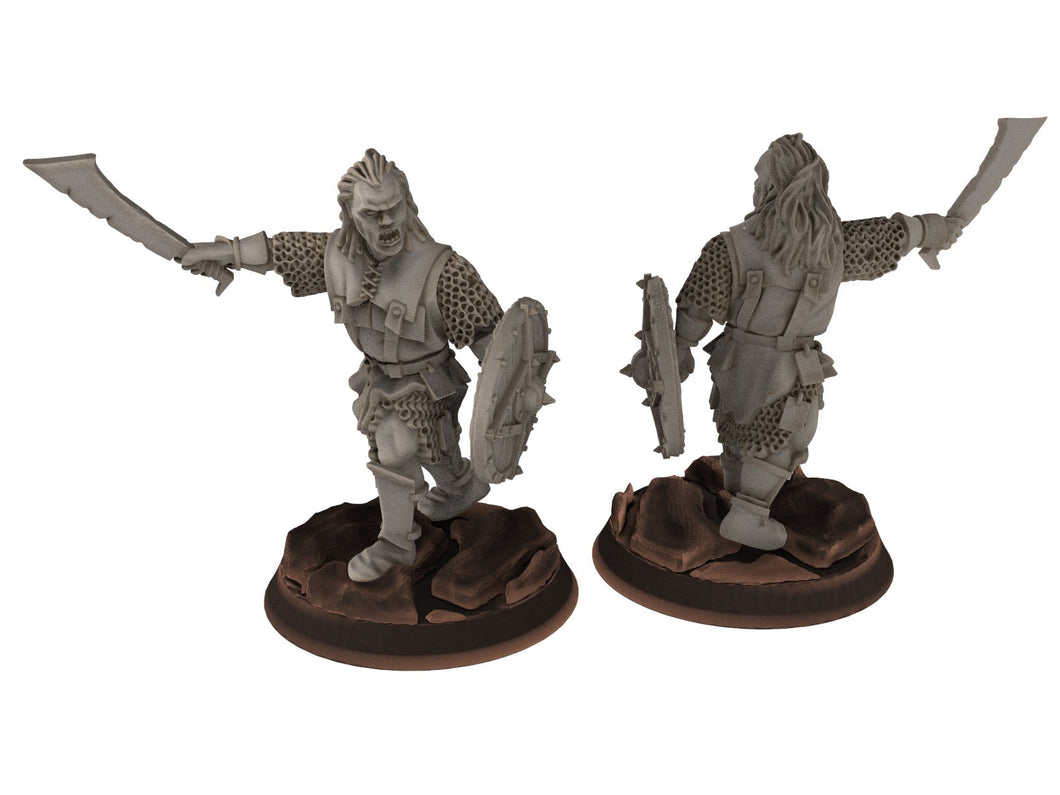 Orc horde - Orc Leader, Orc warriors warband, Middle rings miniatures pour wargame D&D, SDA... Medbury miniatures