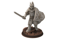 Load image into Gallery viewer, Gandor - Old Swordmen men at arms warriors of the west hight humans, minis for wargame D&amp;D, Lotr... Quatermaster3D miniatures
