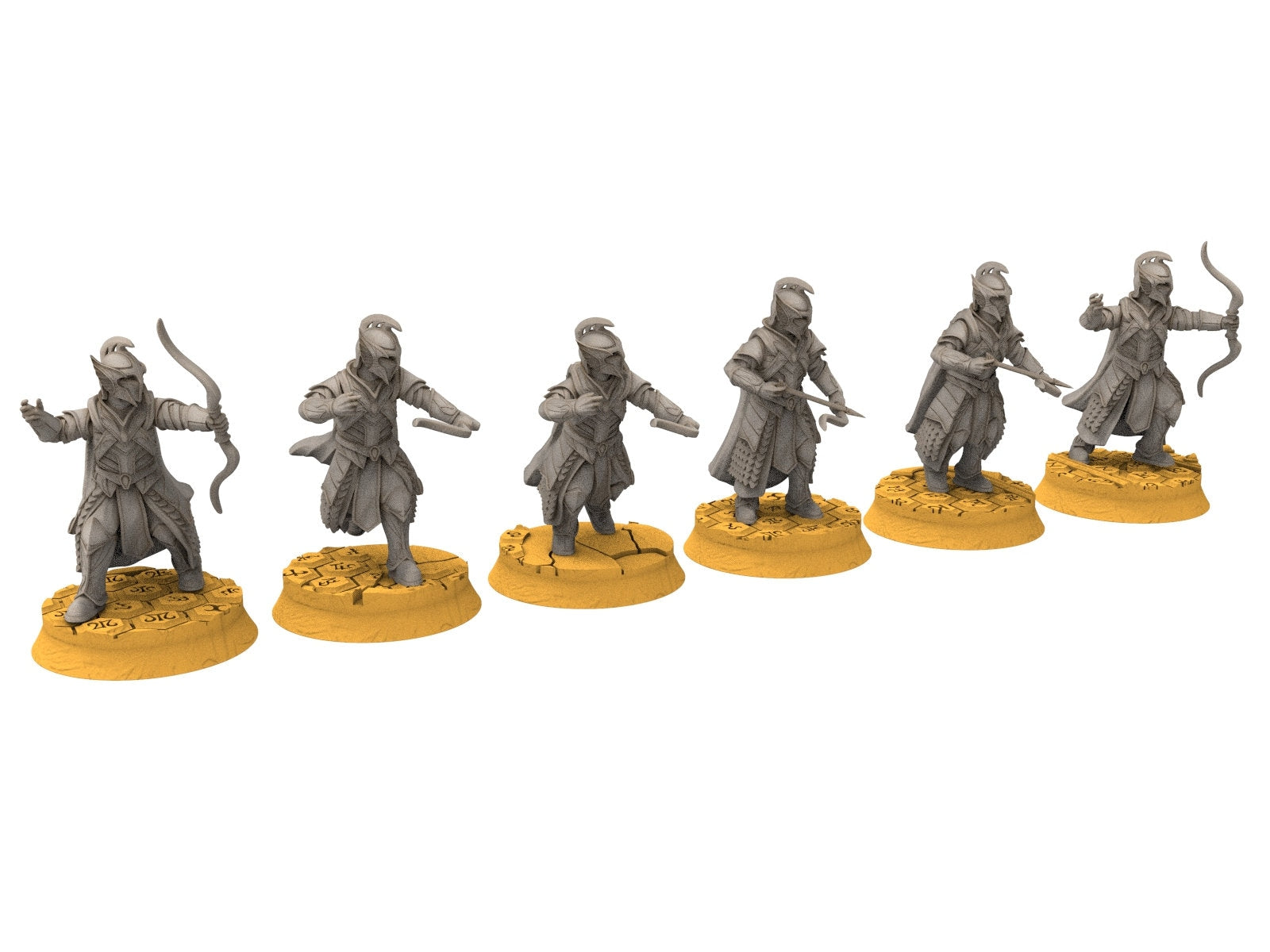 Rivandall - Kingguard Spearmen, elves from the West, Middle rings for wargame D&D, Lotr... Modular convertible miniatures Quatermaster3D