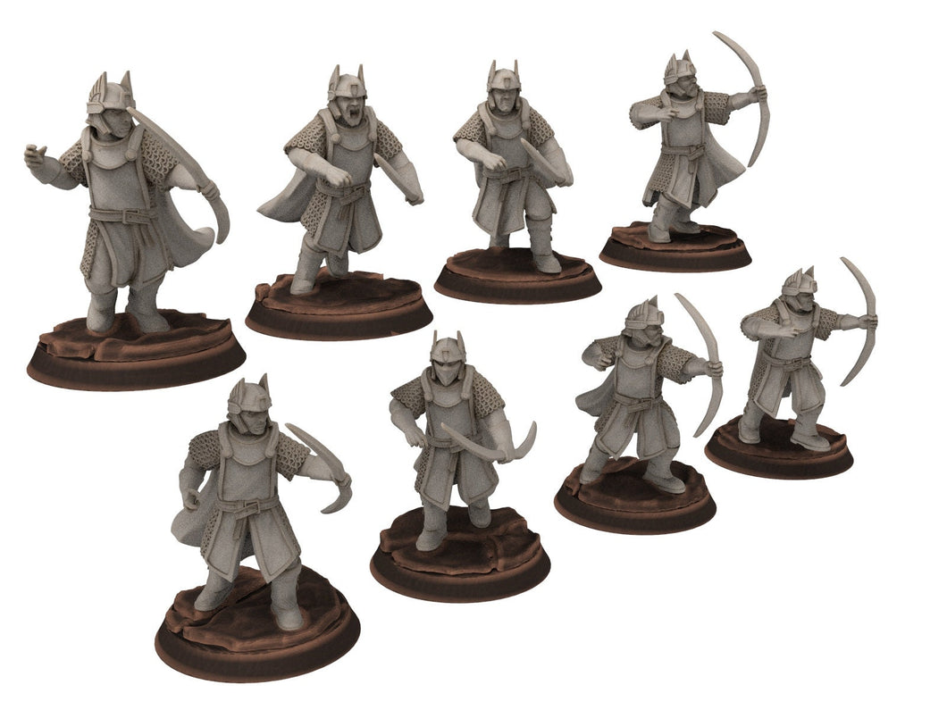 Gandor - Old Bowmen archer warriors of the west hight humans, minis for wargame D&D, Lotr... Quatermaster3D miniatures