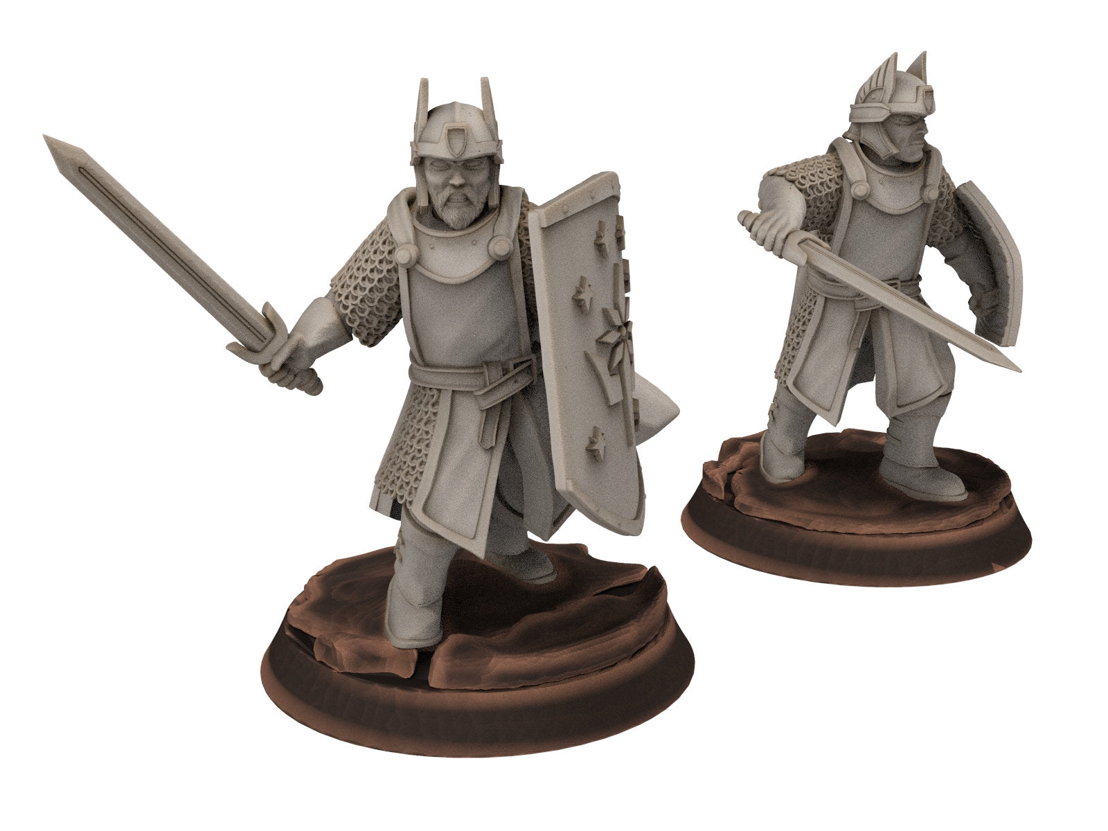 Gandor - Old Swordmen men at arms warriors of the west hight humans, minis for wargame D&D, Lotr... Quatermaster3D miniatures