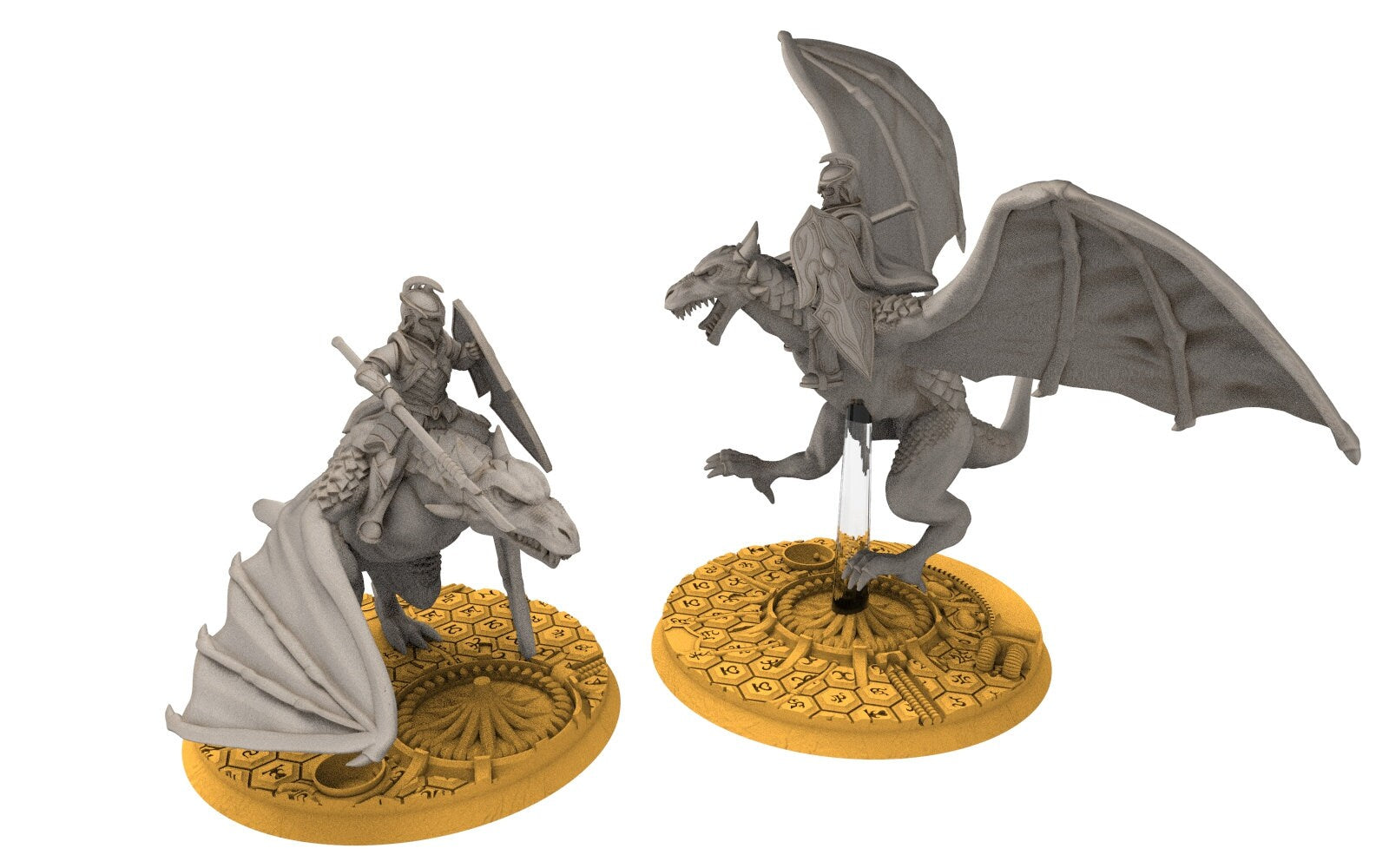 Rivandall - Wyvern riders with spears, Last elves from the West, Elf Middle rings for wargame D&D, Lotr... Modular convertible miniatures 